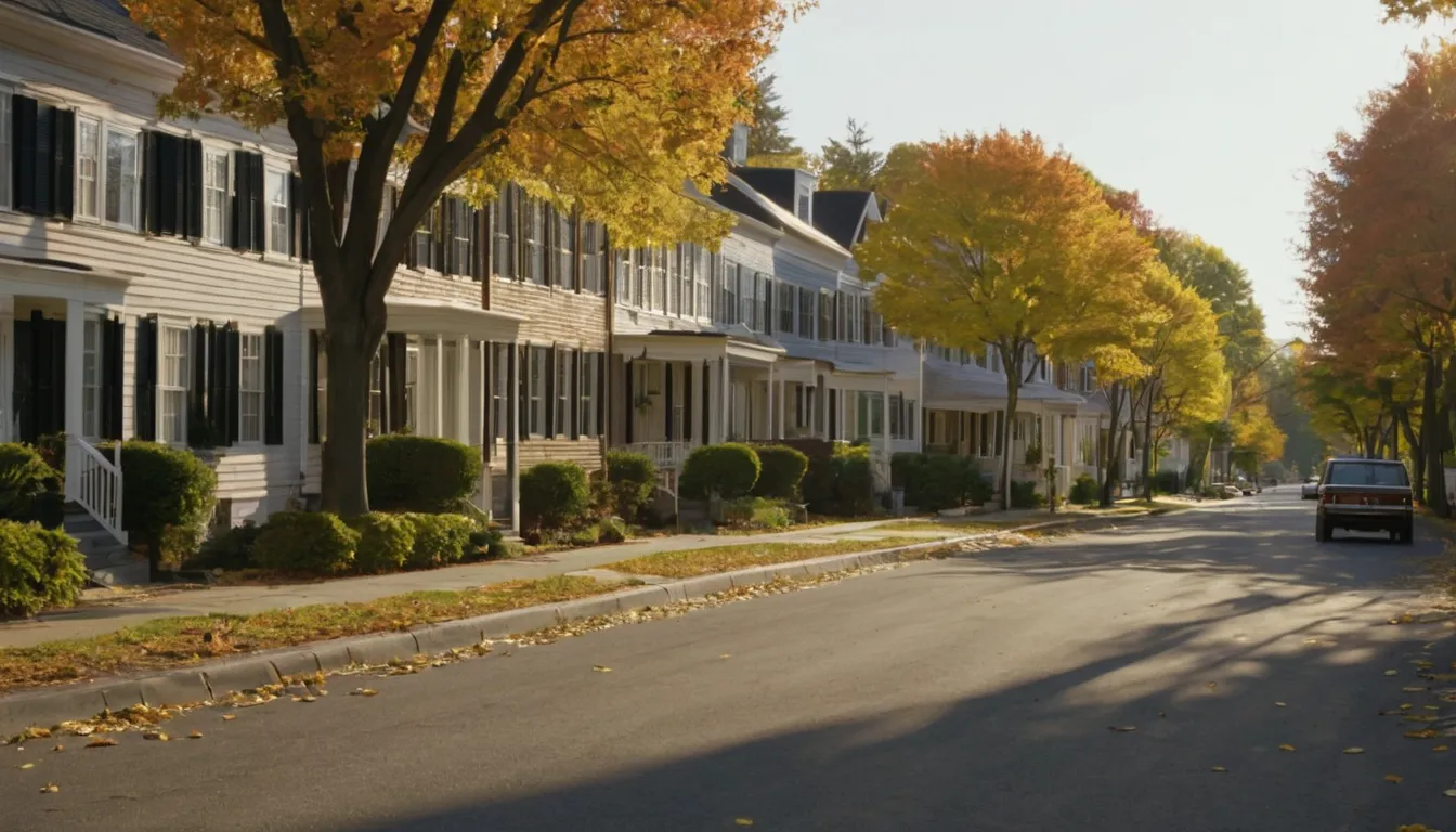 Autumn view of a La Plata neighborhood with colonial and split-level homes